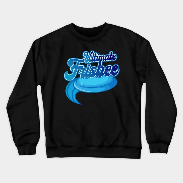 Ultimate Frisbee Blue Disc Crewneck Sweatshirt by CTShirts